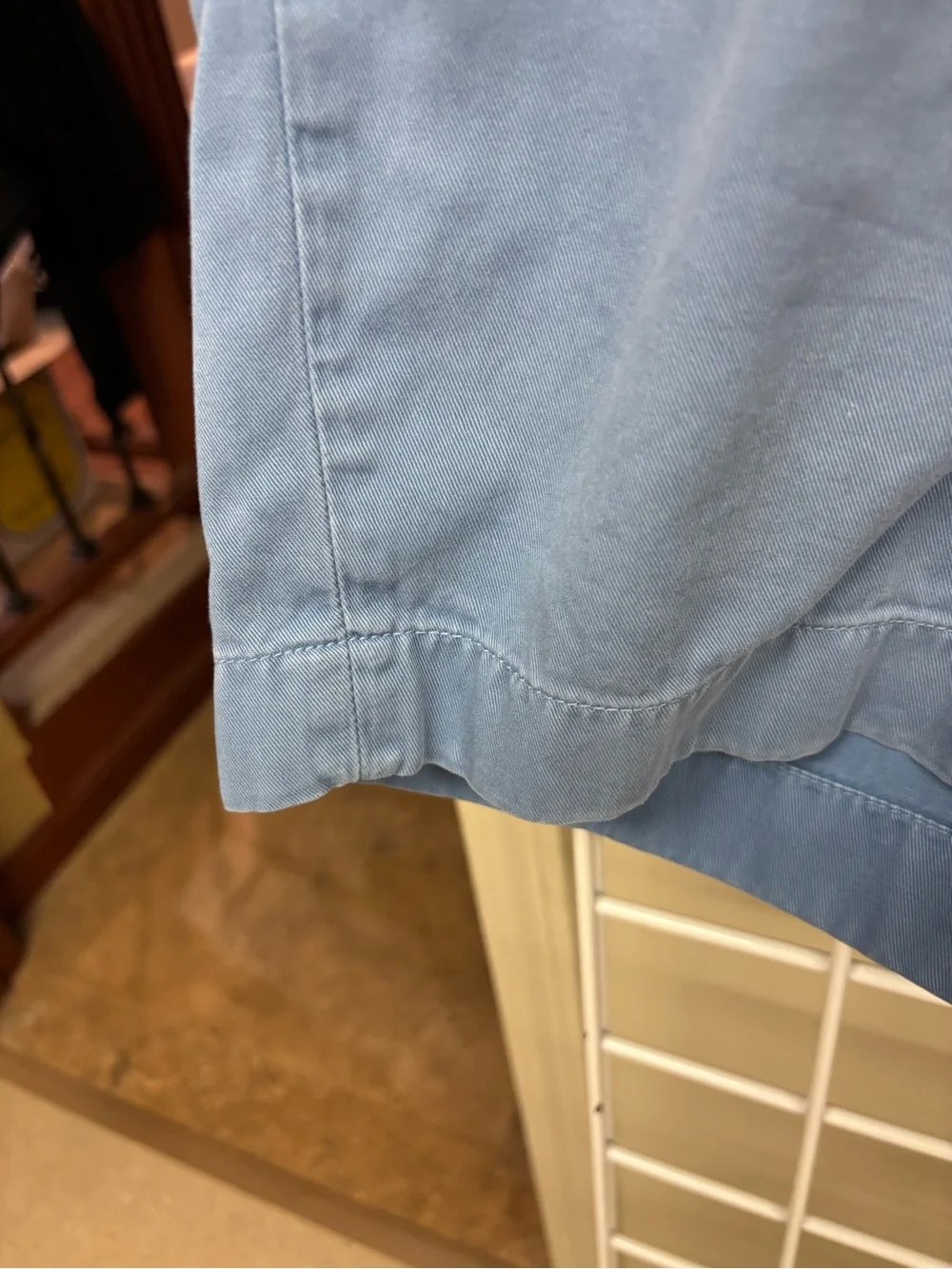J. Crew Stanton  Men’s Blue Flat Front Shorts Waist 33 Inseam 9 EUC Cotton.